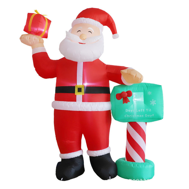 Inflatable Led Yard Santa Riding Polar Bear Outdoor Christmas Decoration With Internal Fan And Anchor Stakes