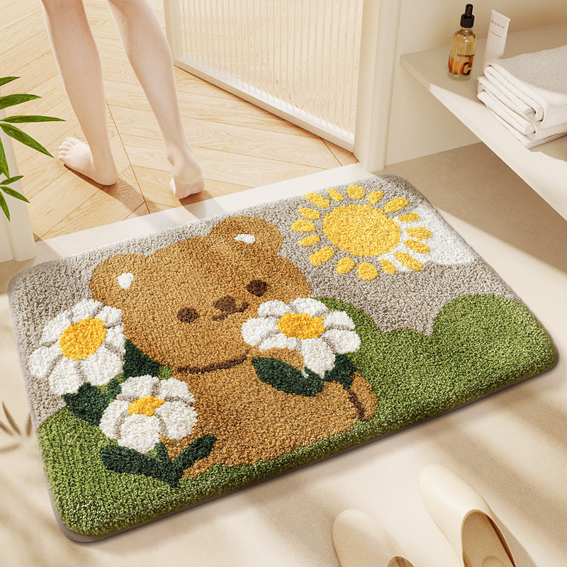 Cat-Themed Plush Bath Mat Bowlift