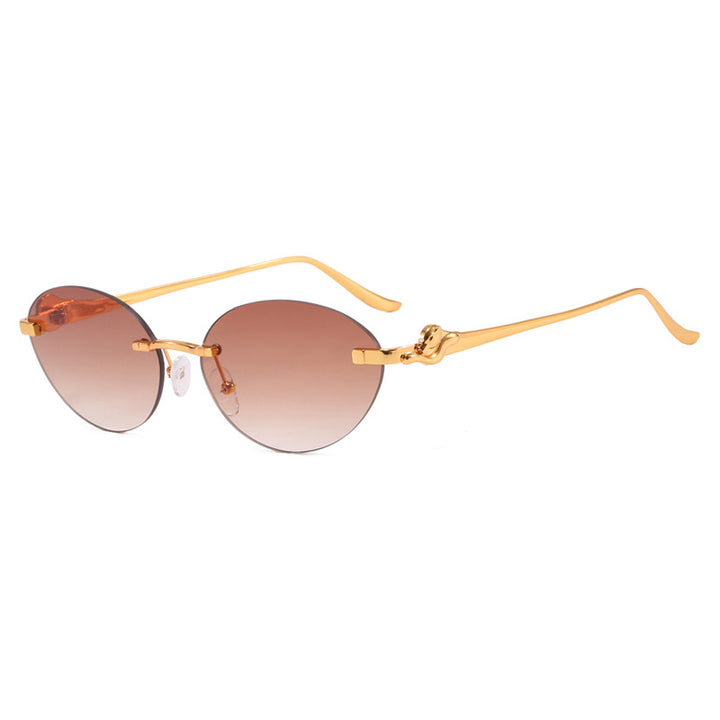 Women's round sunglasses with elegant, semi-transparent frame and fashionable details Bowlift