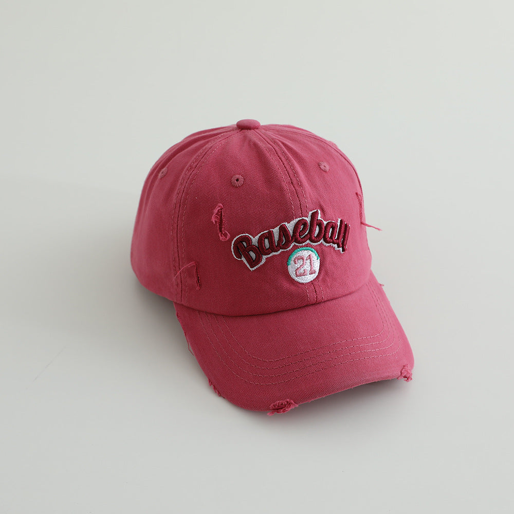 Men's Distressed Cotton Baseball Cap Bowlift
