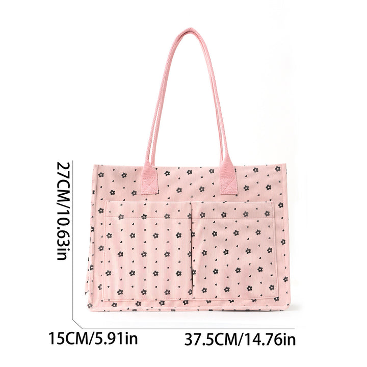 Shopping bag with floral pattern and practical exterior pockets Bowlift