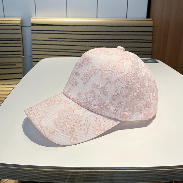 Women's Floral Embroidered Baseball Cap Bowlift