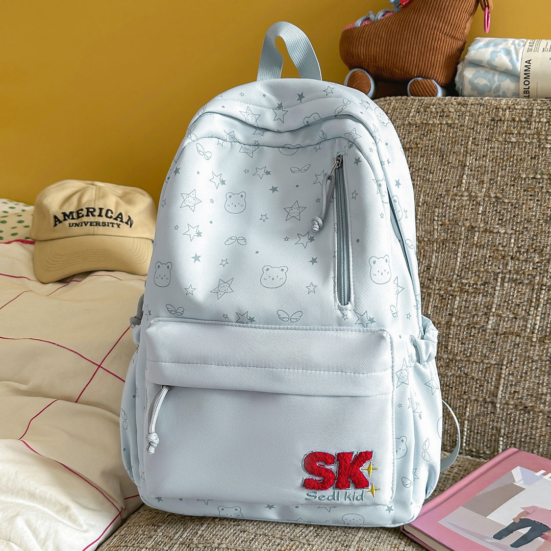 Illustrated Character-Themed Backpack Bowlift