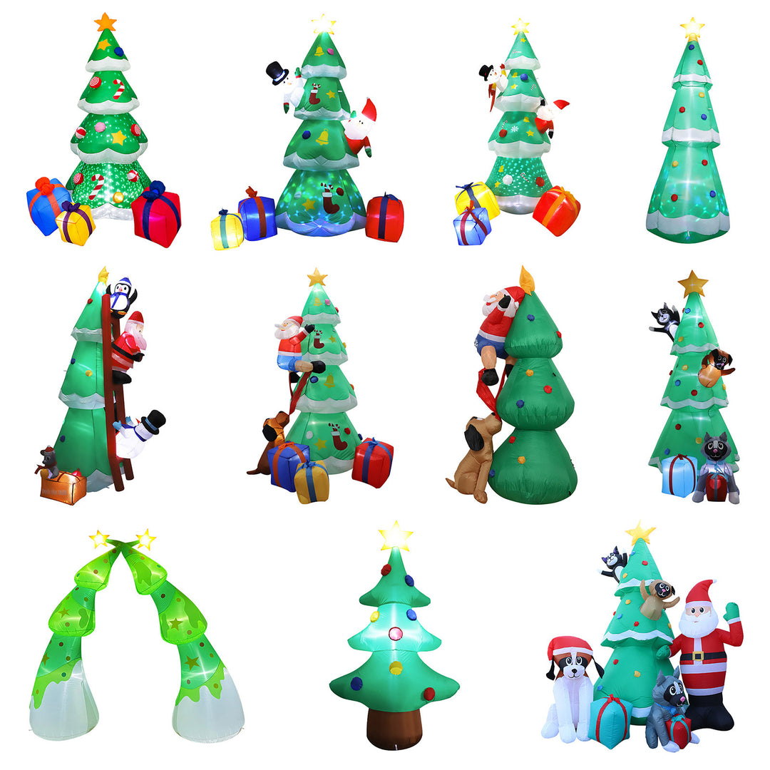 Inflatable Led Yard Santa Riding Polar Bear Outdoor Christmas Decoration With Internal Fan And Anchor Stakes