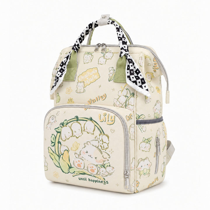 Floral Design Multi-Functional Travel Backpack Bowlift