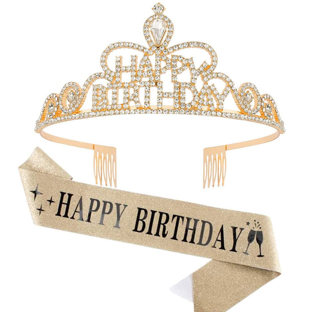 Women Funkenkrone with "Happy Birthday" lettering Bowlift