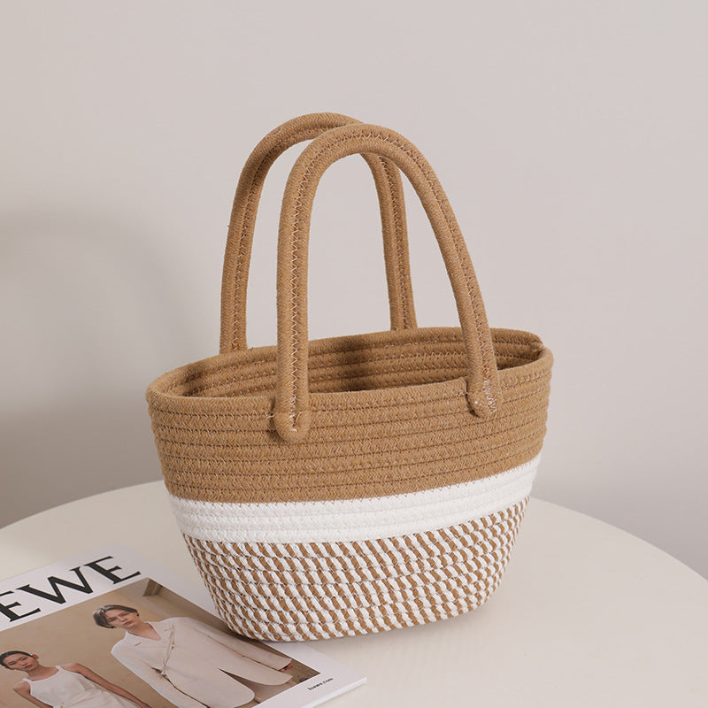 Handmade basket bag with modern accents Bowlift