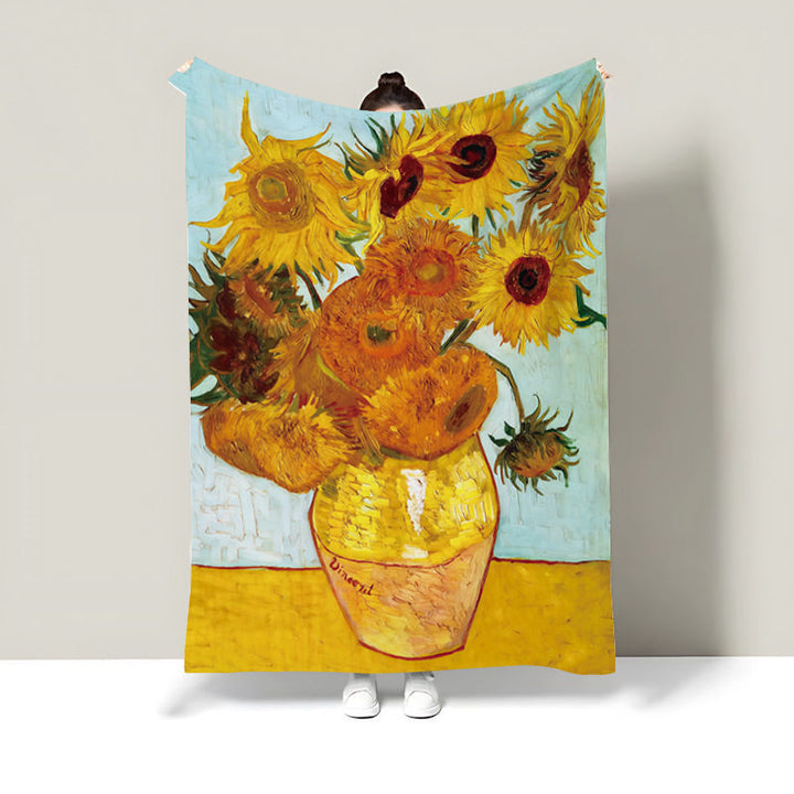 Artistic Floral Print Throw Blanket