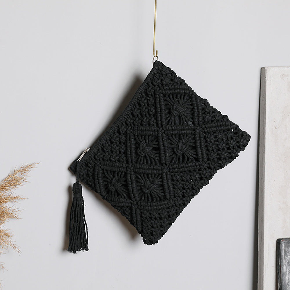 Macrame Clutch with Tassel Details Bowlift