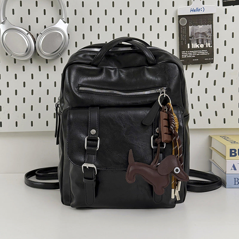 Casual Leather School Backpack