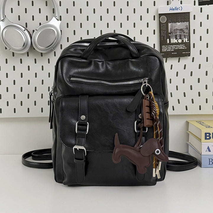 Casual Leather School Backpack