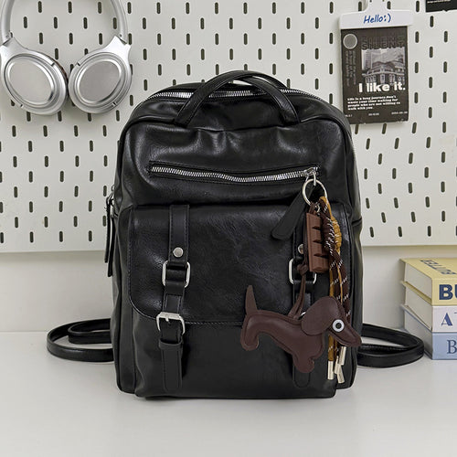 Casual Leather School Backpack