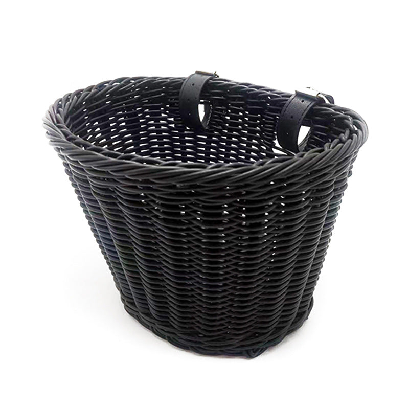 Decorative Woven Storage Basket with Leather Handles Bowlift