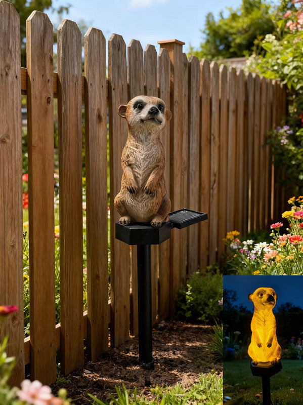 Whimsical Solar-Powered Squirrel Garden Stake Light With Integrated Solar Panel And Warm LED Glow Bowlift