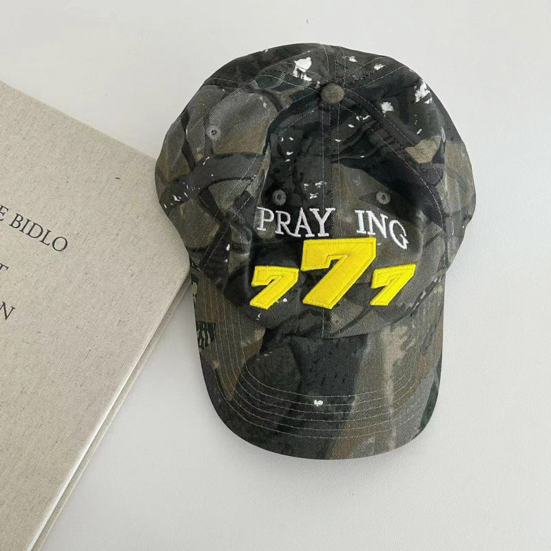 Men's Distressed Camouflage Baseball Cap Bowlift