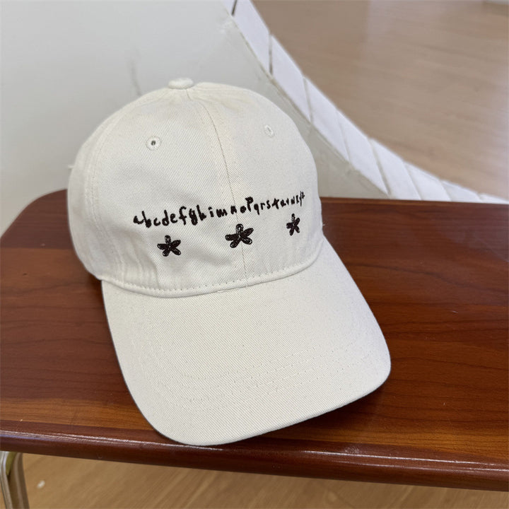 Women's Casual Embroidered Cotton Baseball Cap Bowlift