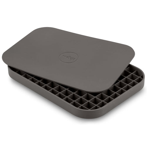 Silicone Square Ice Cube Tray With Airtight Snap-On Lid And Flexible Nonstick Grid