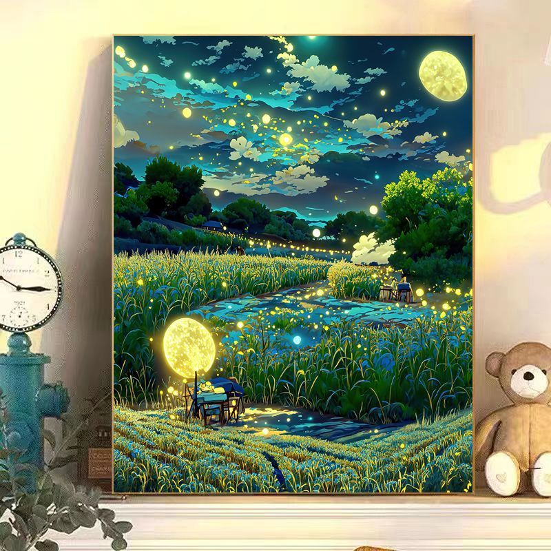 Enchanting Moonlit Landscape Canvas Art Bowlift