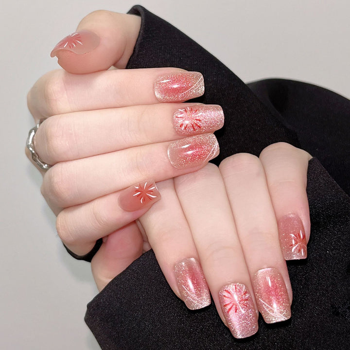 Acrylic nail set with glamorous accents and sparkling finish Bowlift
