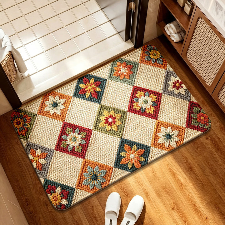 Geometric Patterned Soft Bath Mat