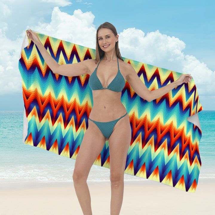 Beach towel with vibrant tropical plant motif Bowlift