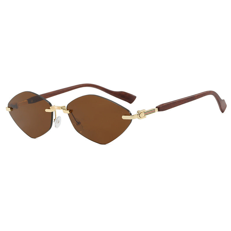Women's geometric sunglasses with luxurious wooden arms and polarized lenses Bowlift
