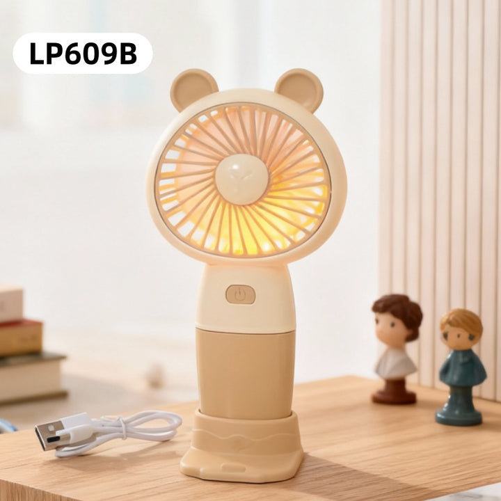 Women Portable Hand Fan in Cute Bear Design Bowlift