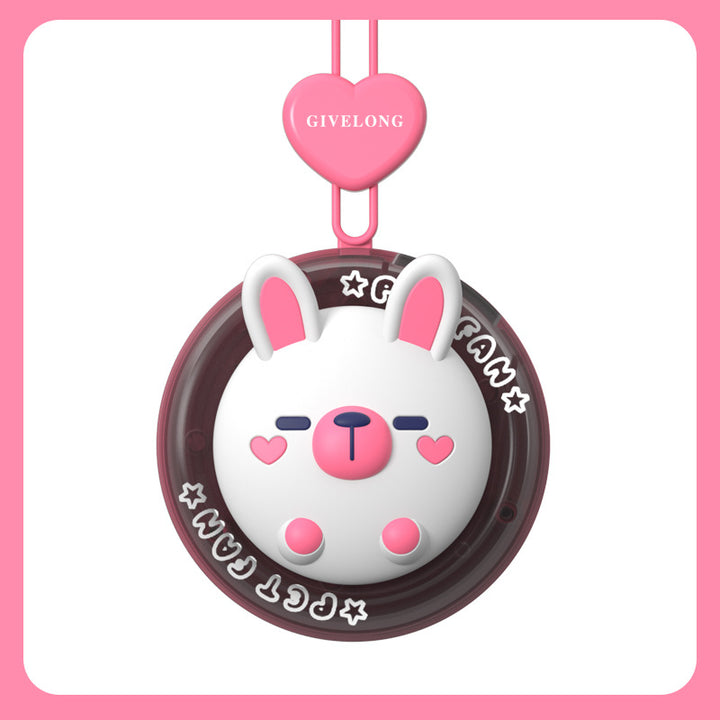 Ladies Portable Handheld Fan in Cute Bunny Design Bowlift