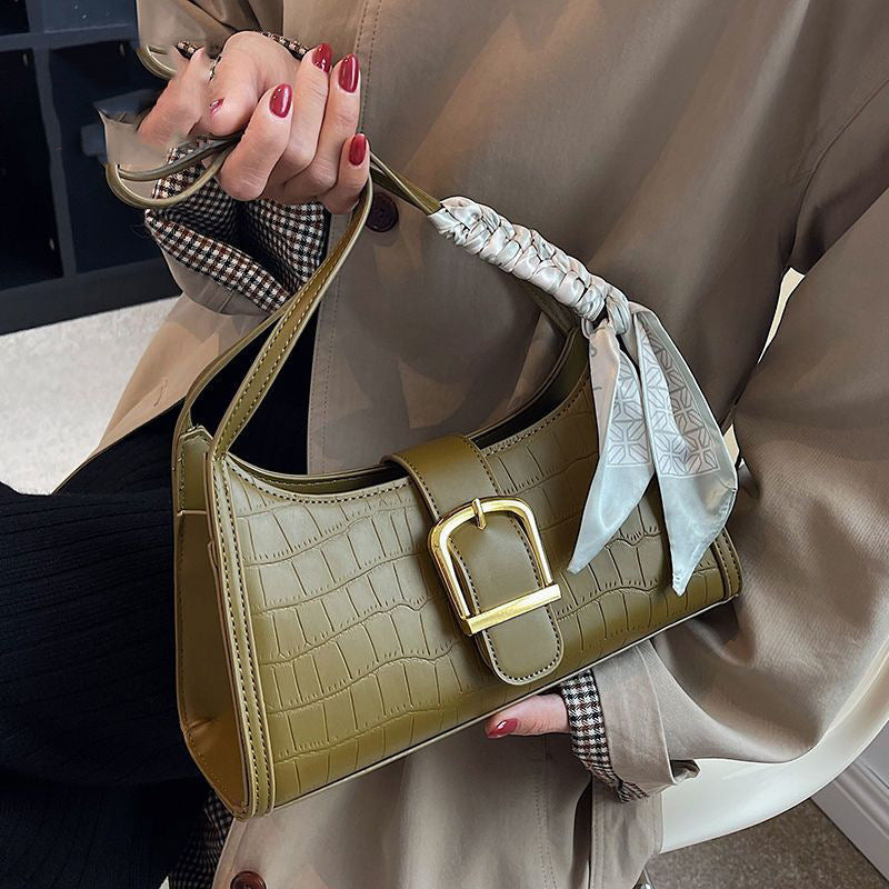 Crocodile-Embossed Mini Crossbody Handbag Bowlift