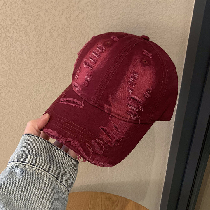 Women's Distressed Cotton Baseball Cap Bowlift 1784270737