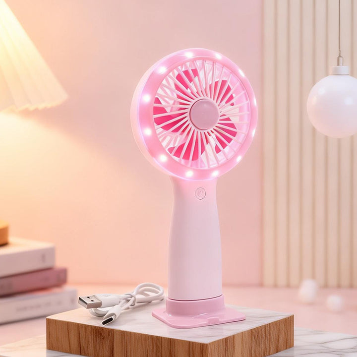 Women's Hand Fan with LED Lighting Bowlift