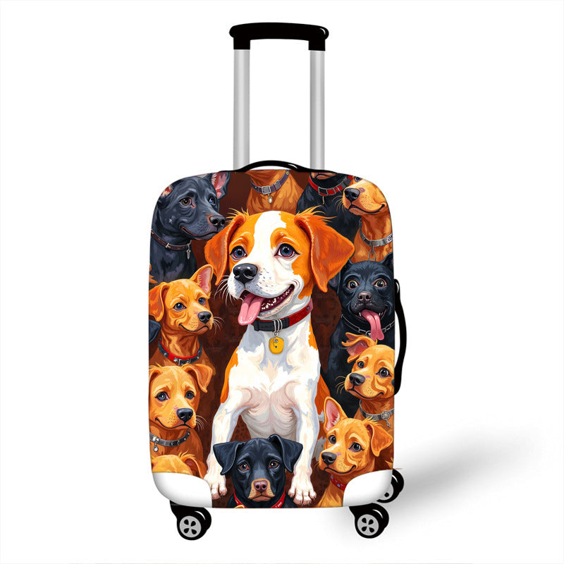 Unisex hard shell suitcase with colorful cat design Bowlift