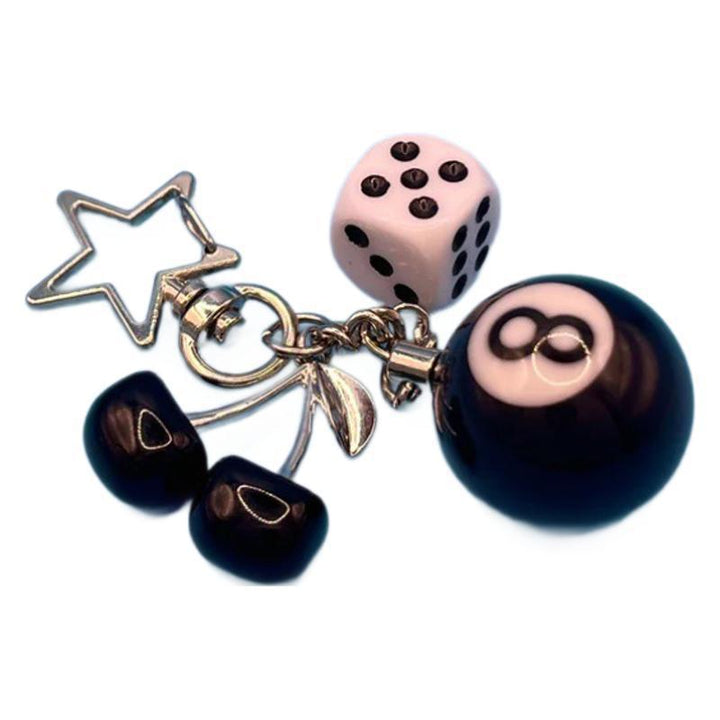 Playful Cherry and Eight Ball Keychain Bowlift
