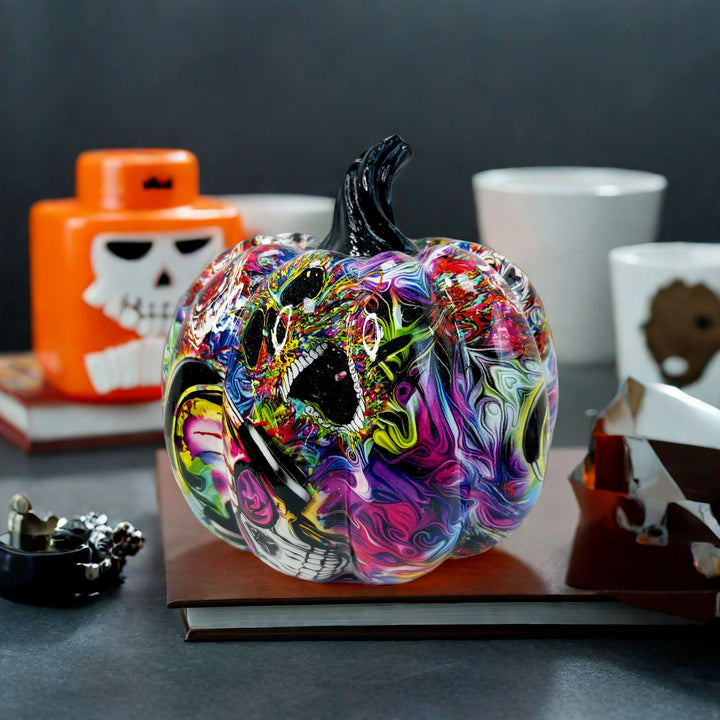 Artistic Halloween Pumpkin Figurine Bowlift
