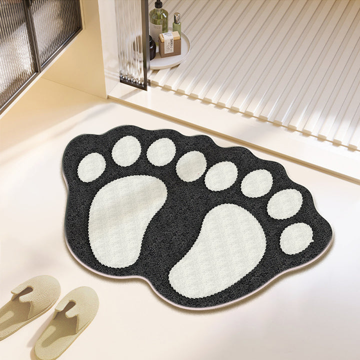 Fun Paw Print Bath Mat Bowlift