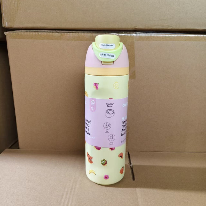 Insulated Stainless Steel Vacuum Water Bottle With One-Touch Flip Lid And Leakproof Safety Lock