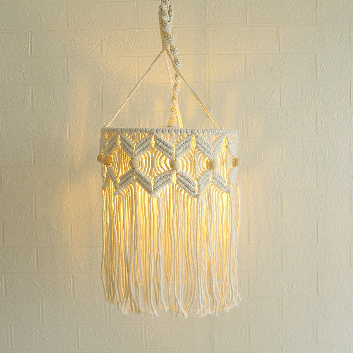 Decorative Macrame Hanging Light Fixture Bowlift