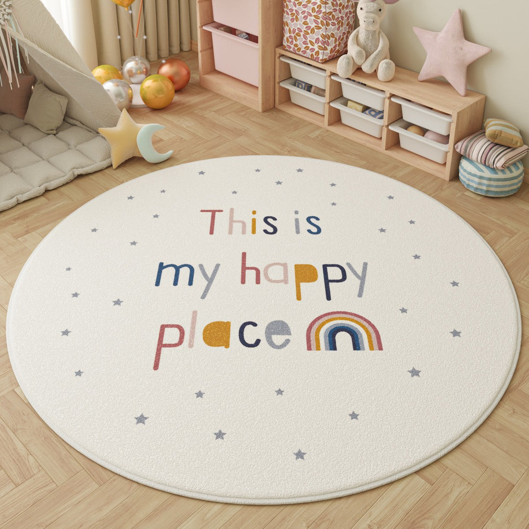 Playful Inspirational Round Area Rug Bowlift