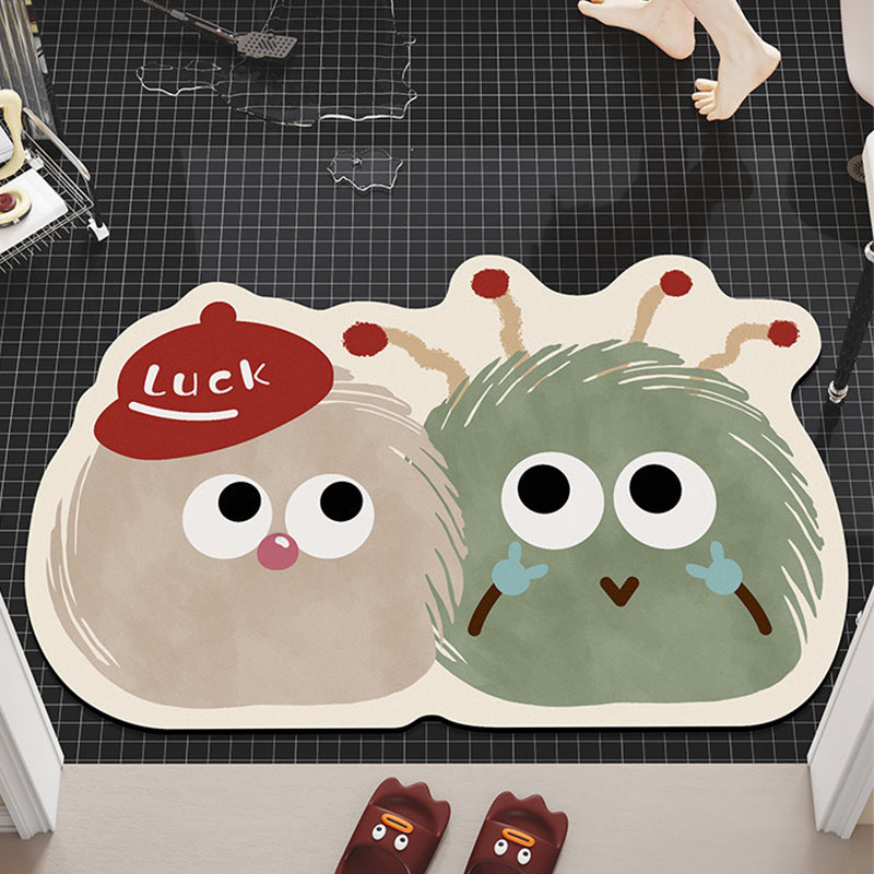 Cartoon-Themed Plush Bath Mat Bowlift