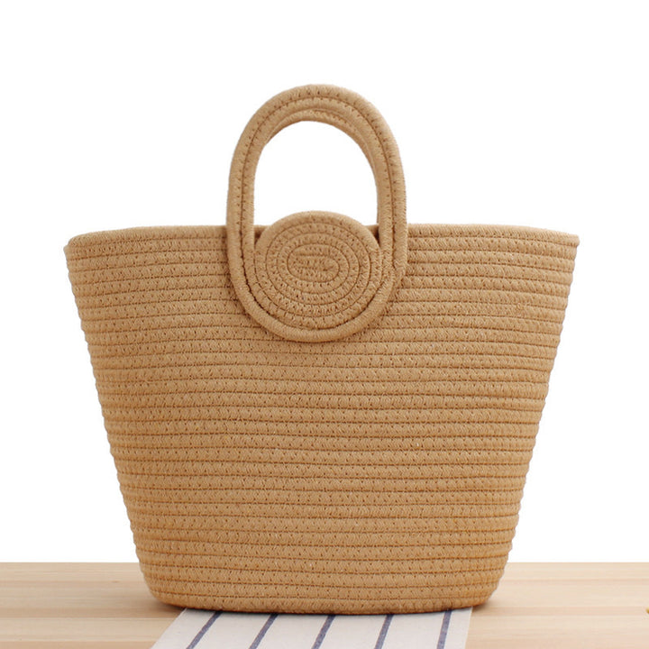 Playful beach bag with colorful pompom decor Bowlift
