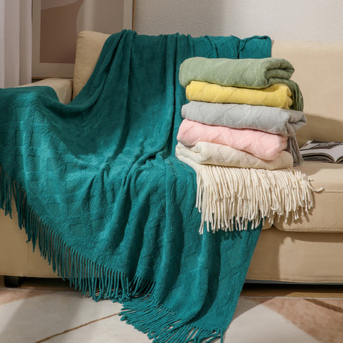 Premium Textured Knit Throw Blanket Bowlift