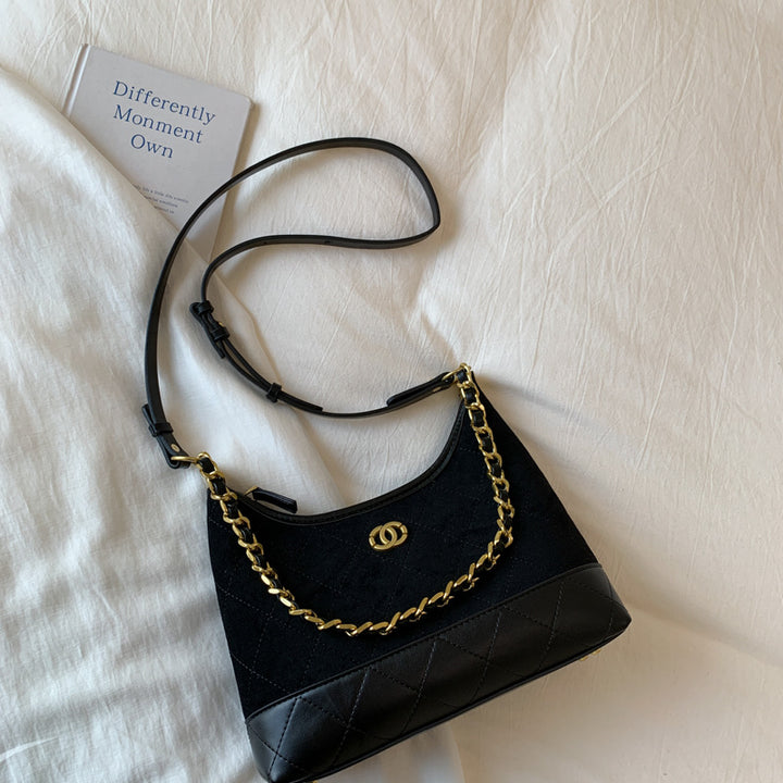 Quilted Suede Shoulder Bag Bowlift