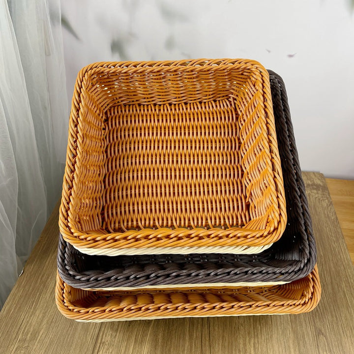 Rectangular Woven Storage Basket with Durable Construction