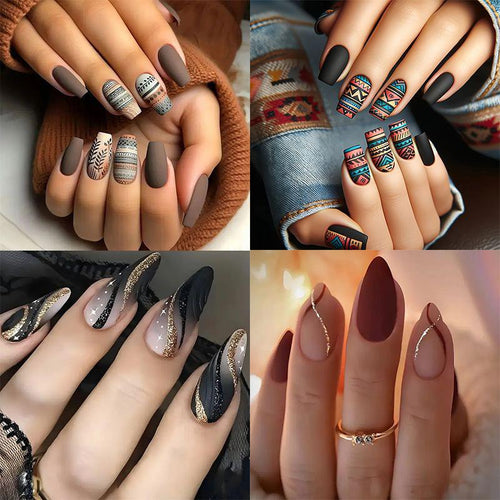 Geometric Pattern Nail Art Design Bowlift