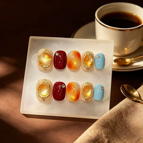 Embedded Gemstone Nail Art Bowlift