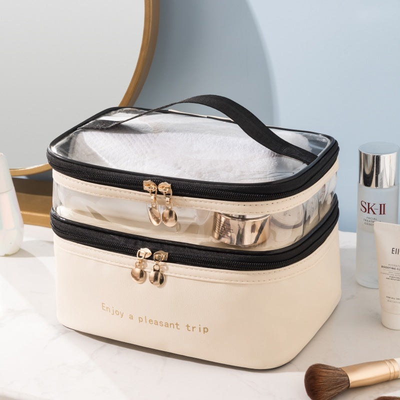 Transparent Dual-Layer Cosmetic Organizer Bowlift