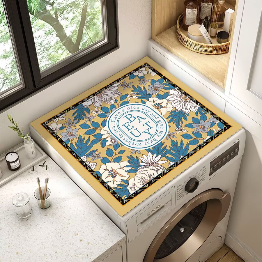 Decorative Floral Laundry Counter Mat Bowlift