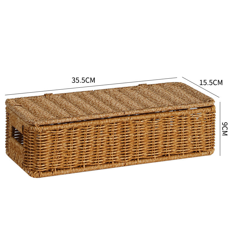 Long Rectangular Woven Storage Basket Bowlift