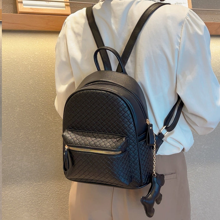Woven Leather Mini Backpack Bowlift