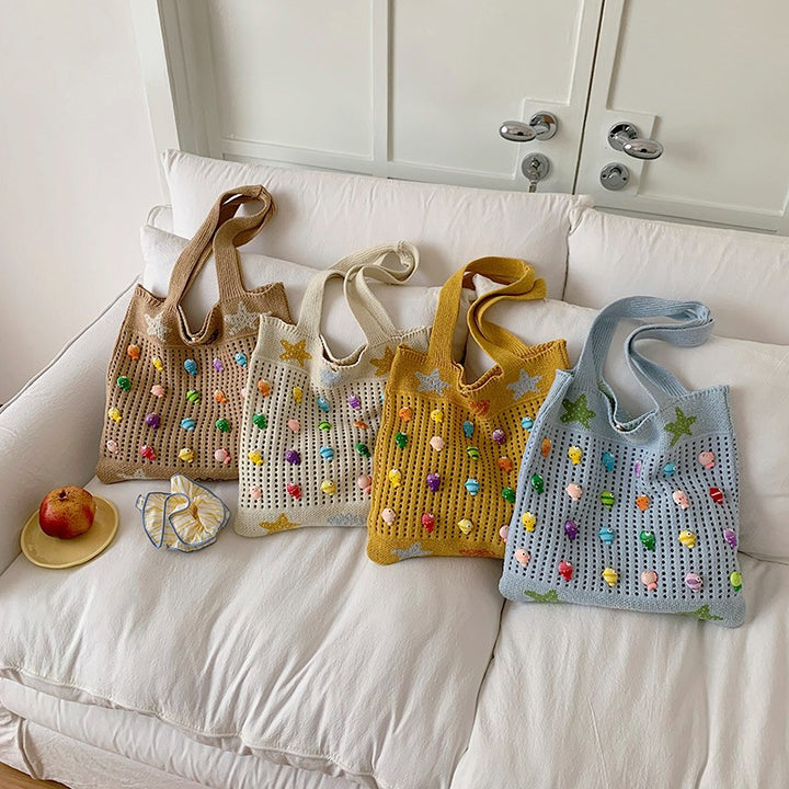 Colorful Decorative Crochet Tote Bag Bowlift
